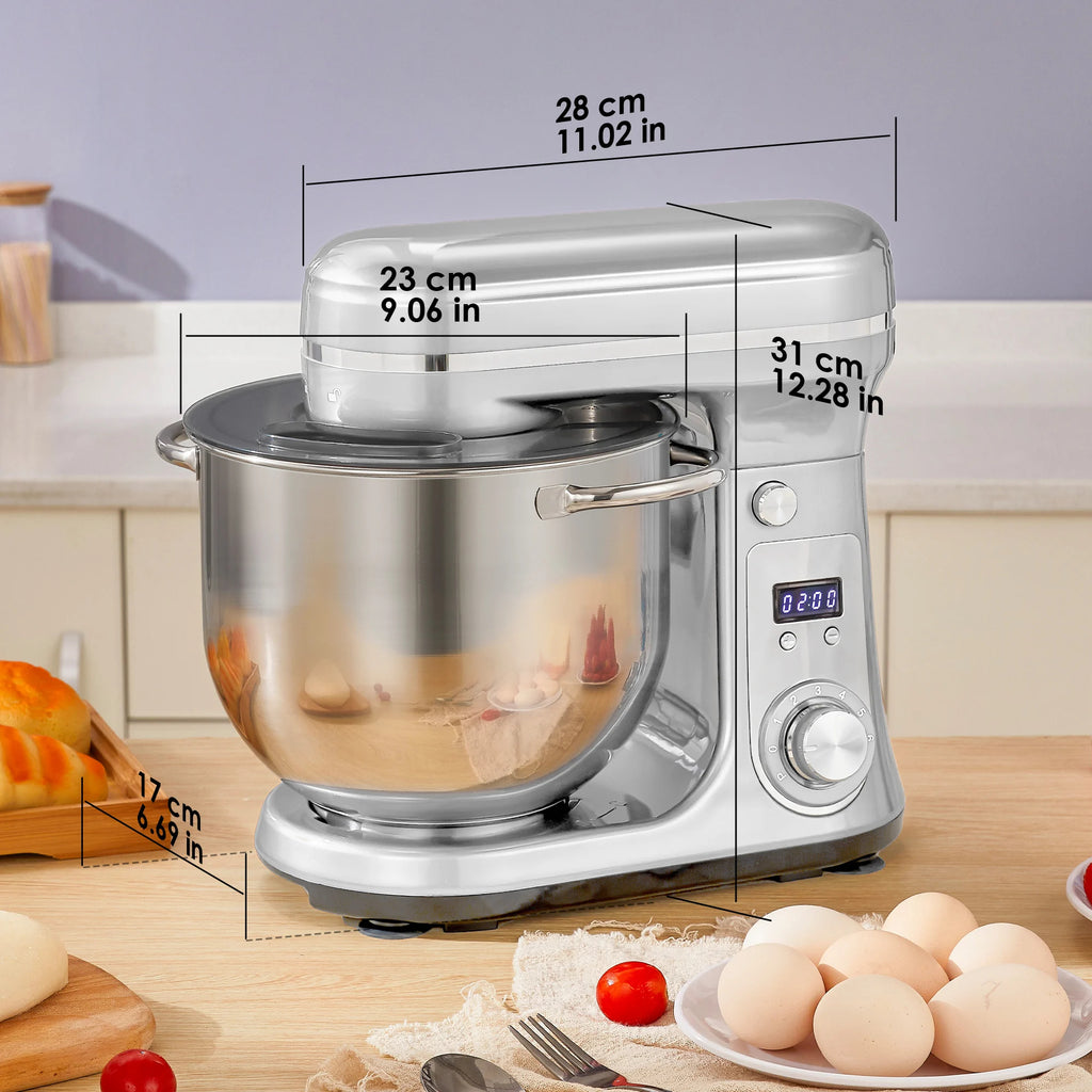 Robot pâtissier BioloMix 1200W avec bol en acier inoxydable de 6L – Prise UE