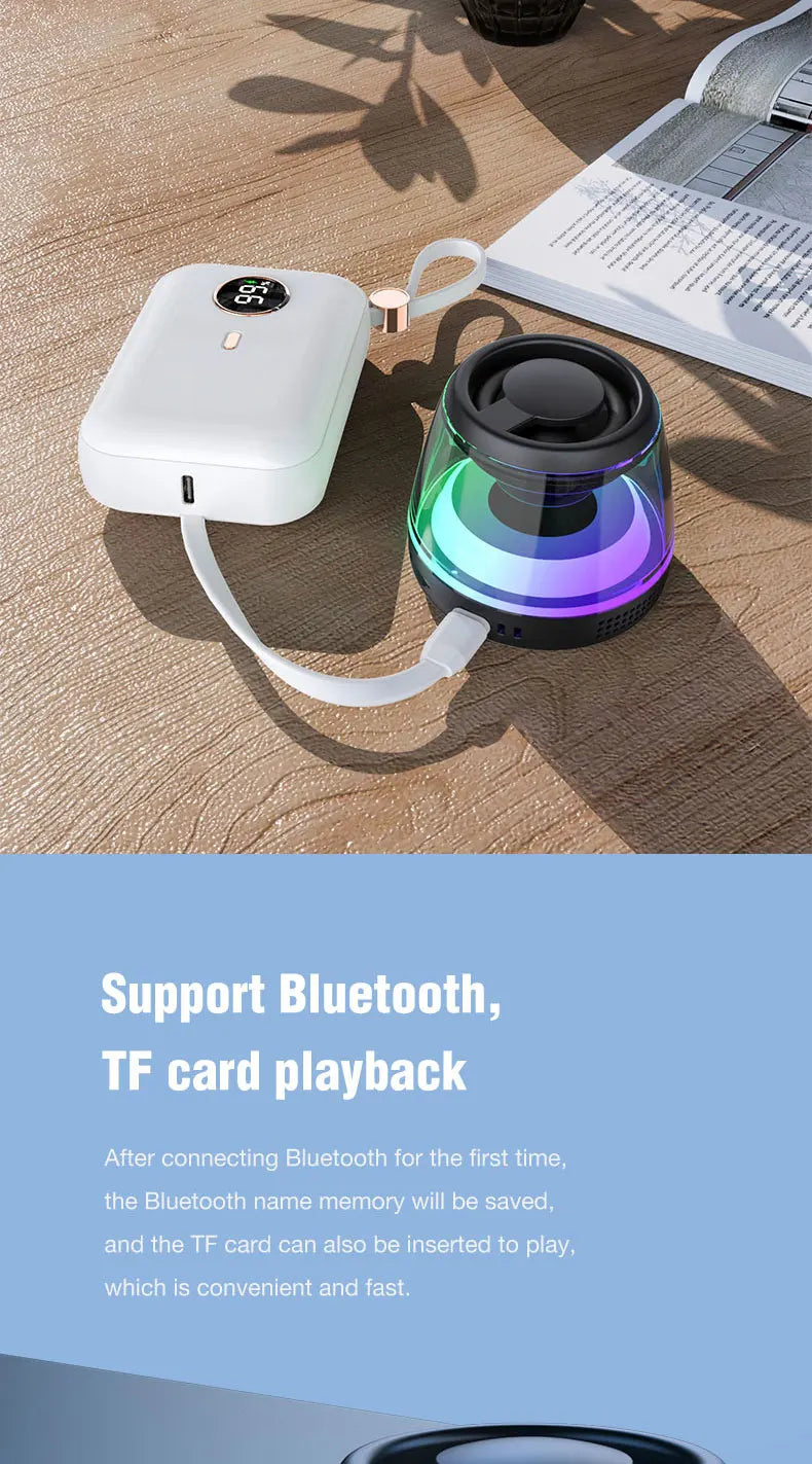 G200 RGB Mini Bluetooth Speaker – Magnetic Bass, 7H Playtime, Phone Holder