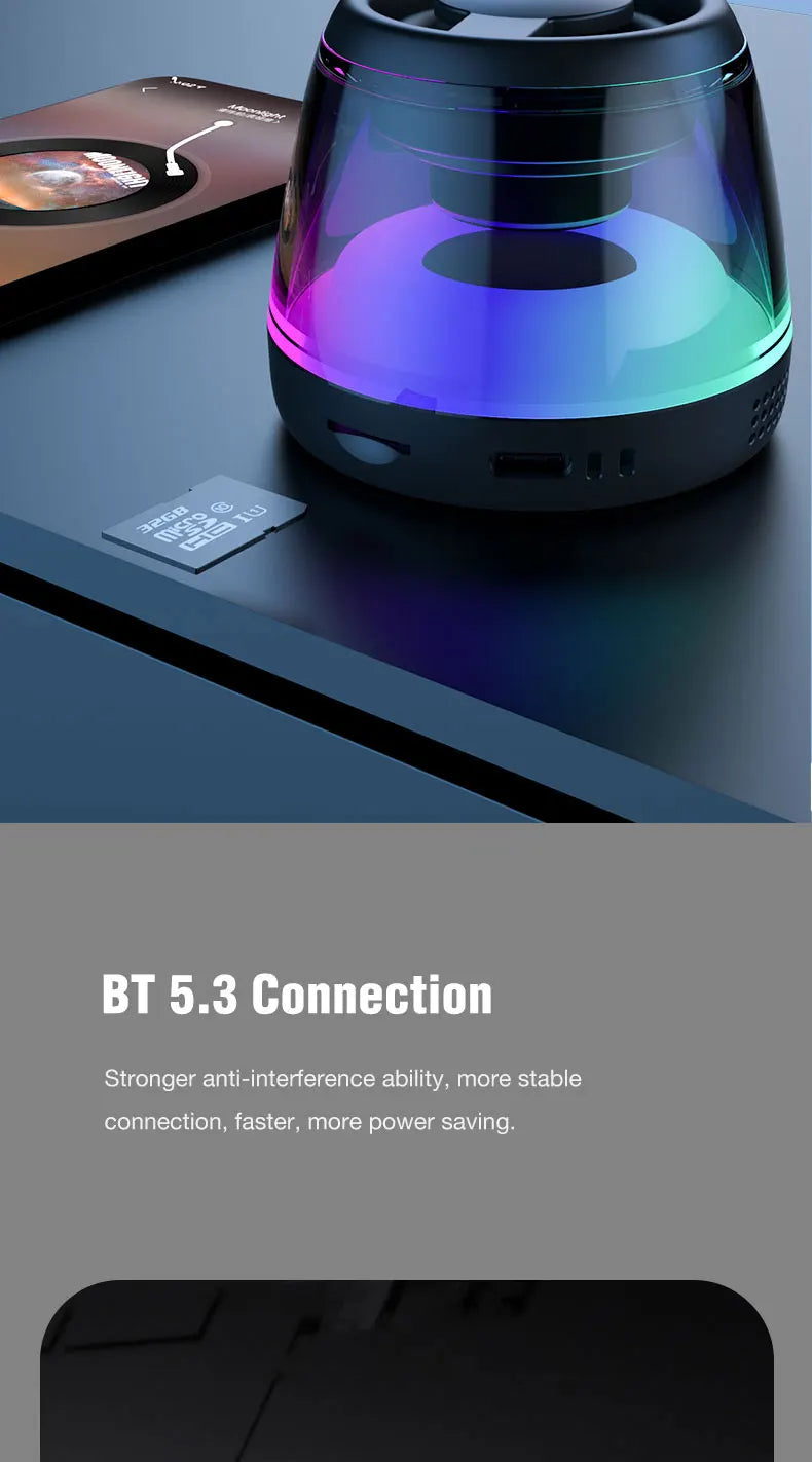 G200 RGB Mini Bluetooth Speaker – Magnetic Bass, 7H Playtime, Phone Holder