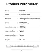Câble de charge rapide USB-C vers USB-C 100W | Power Delivery – ZAIYNE