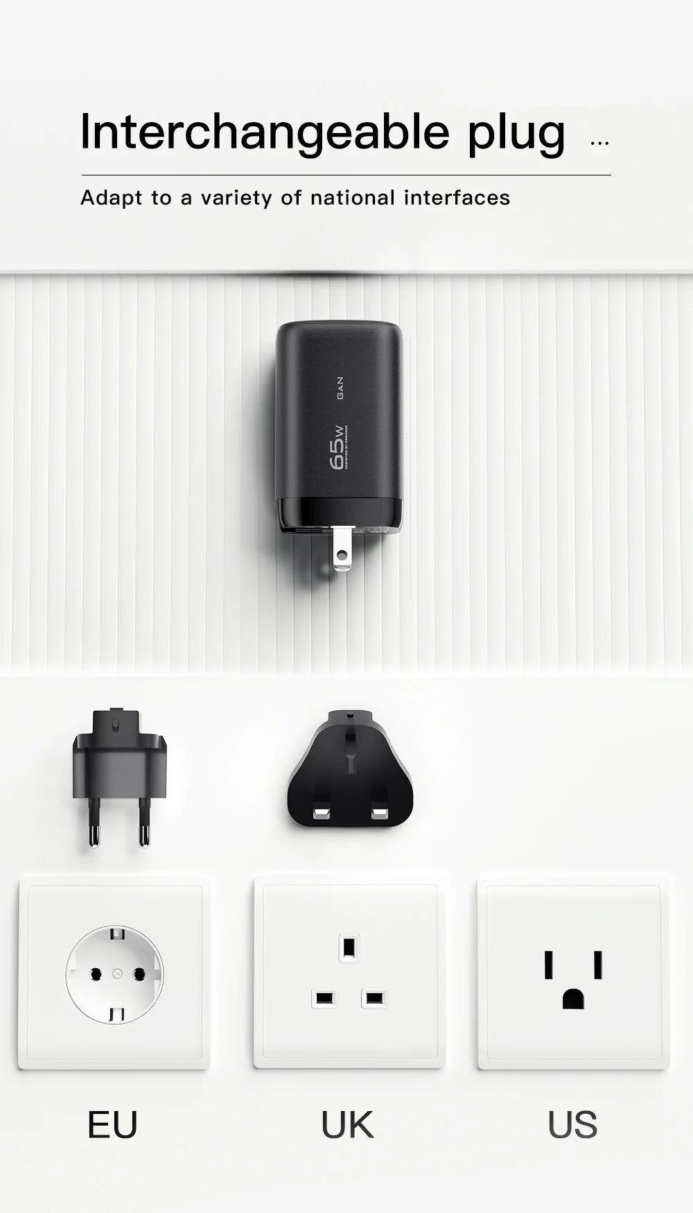 65W GaN Fast Charger USB-C | Laptop & Phone Power Adapter – ZAIYNE