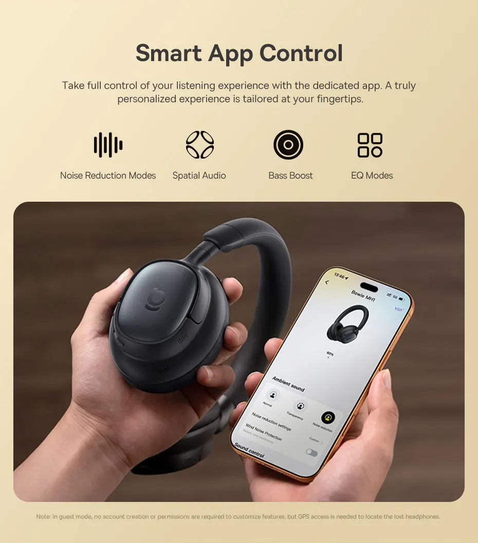 Casque sans fil Baseus Bowie MH1 ANC – Réduction de bruit active hybride, 80h d'autonomie, Son Hi-Res