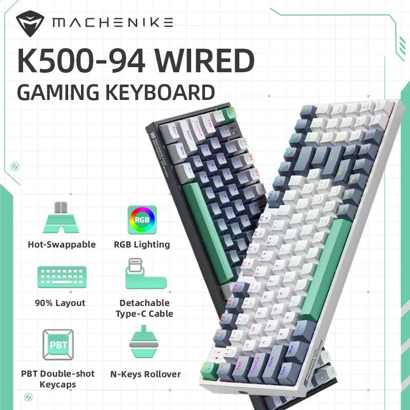 Clavier de jeu mécanique RVB ZAIYNE K500 Pro | Interchangeable à chaud | Capuchons de touches PBT