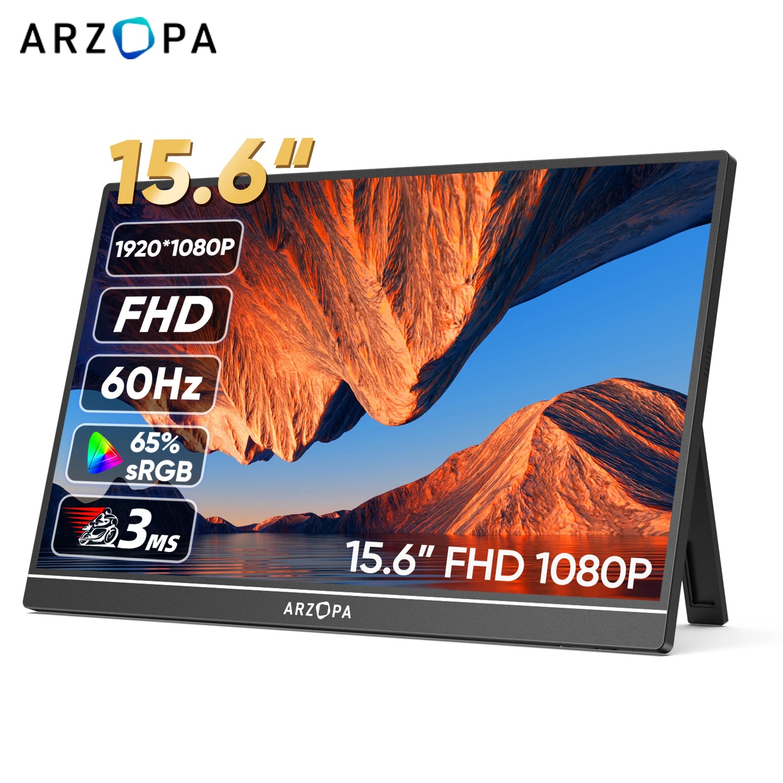 Moniteur portable 15,6" – Écran externe FHD 1080p USB-C pour ordinateur portable, Mac, PS5, Xbox et Nintendo Switch | ZAIYNE