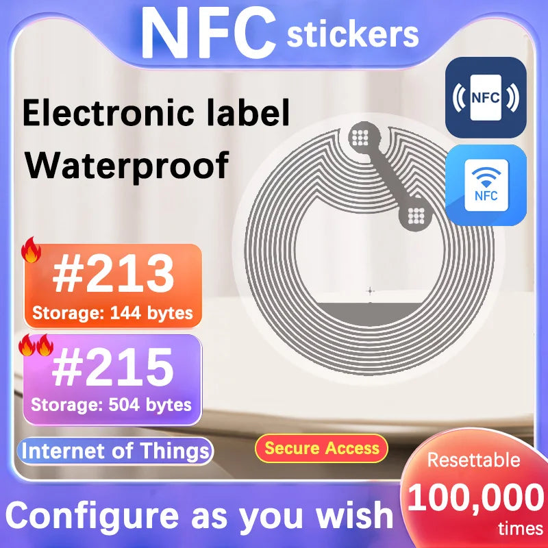 Étiquettes intelligentes NFC programmables ZAIYNE pour l'automatisation du téléphone