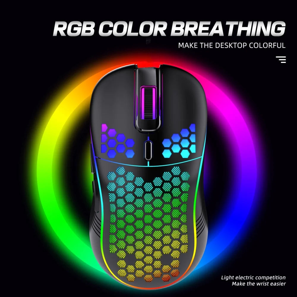 Souris Gaming RGB Sans Fil Alvéolaire – Légère, Rechargeable et Précision 2.4G | ZAIYNE