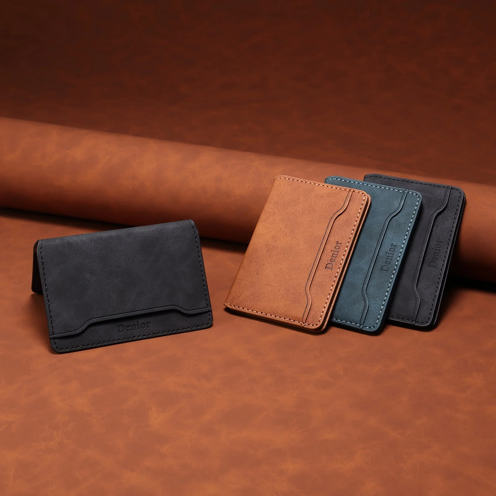 Slim Magnetic Wallet Case – 3-Card Leather Phone Holder | ZAIYNE