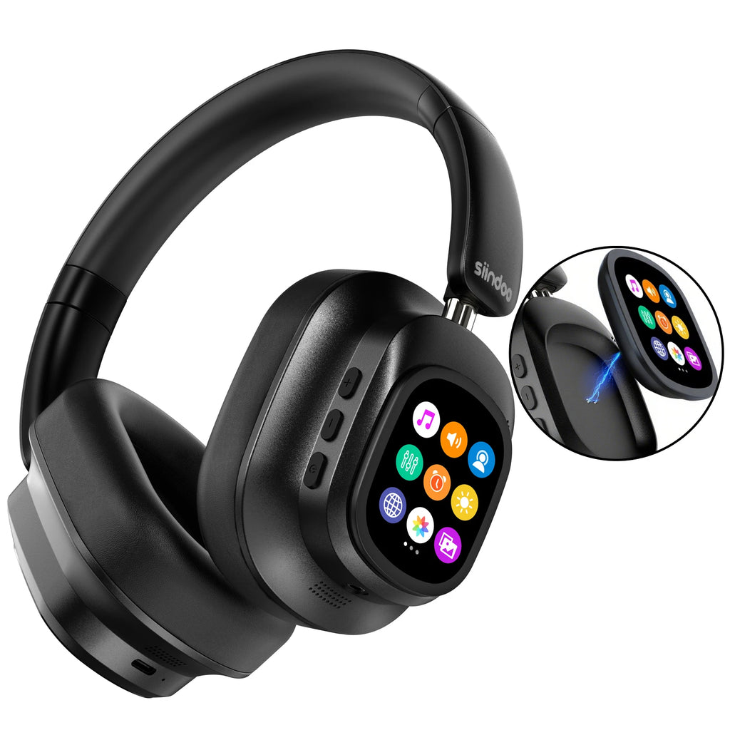 Casque sans fil Siindoo JH-ANC930Plus avec affichage LED intelligent – Noir
