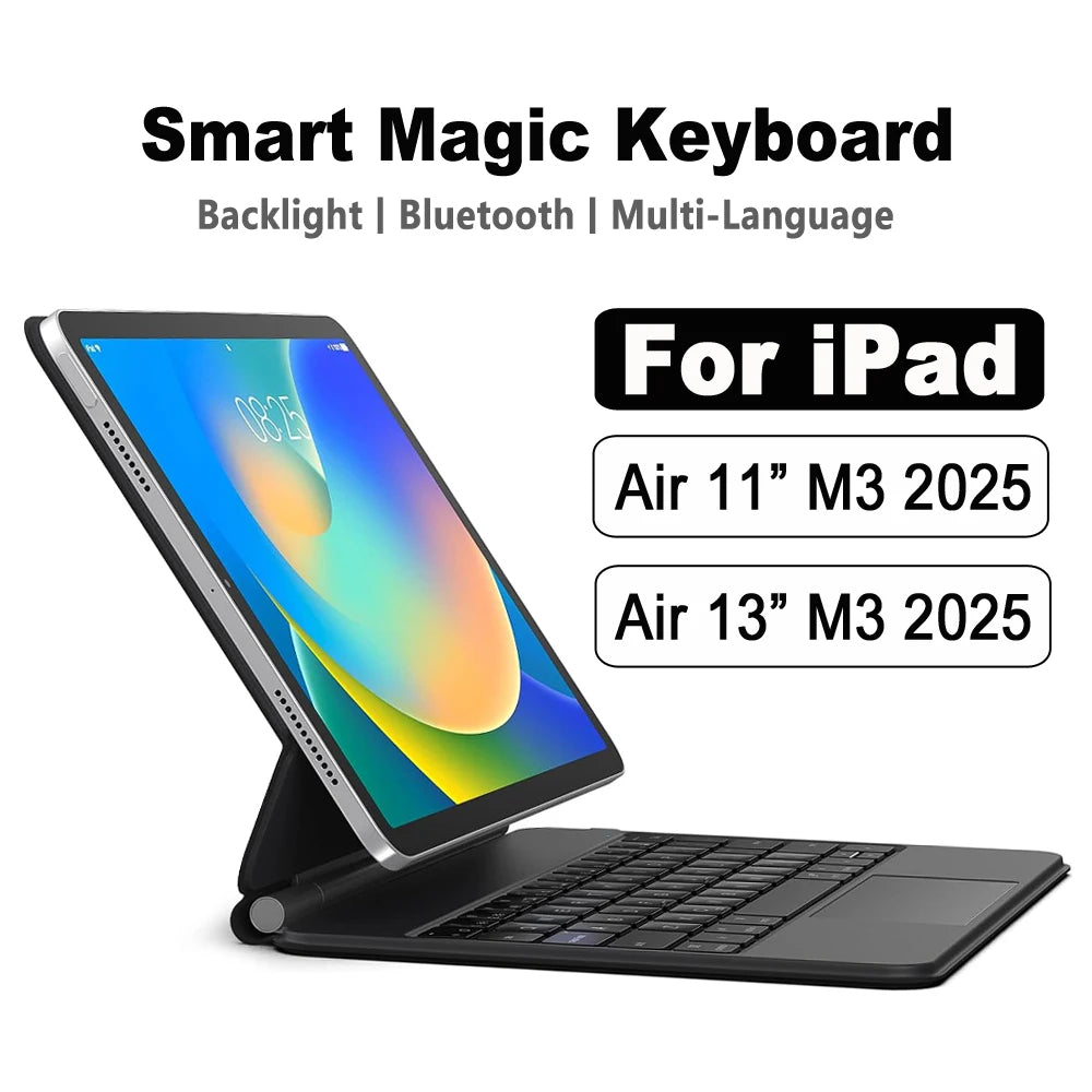Podświetlane etui z klawiaturą magnetyczną do iPada Pro i Air | Inteligentny touchpad | ZAIYNE