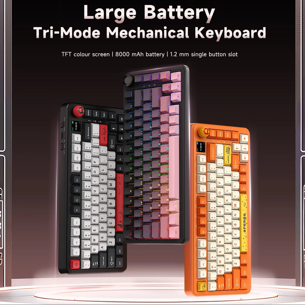 ZAIYNE AK820 MAX+ Pro – Bezprzewodowa mechaniczna klawiatura RGB | Ekran TFT | 8000mAh