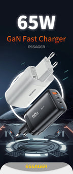 65W GaN Fast Charger USB-C | Laptop & Phone Power Adapter – ZAIYNE