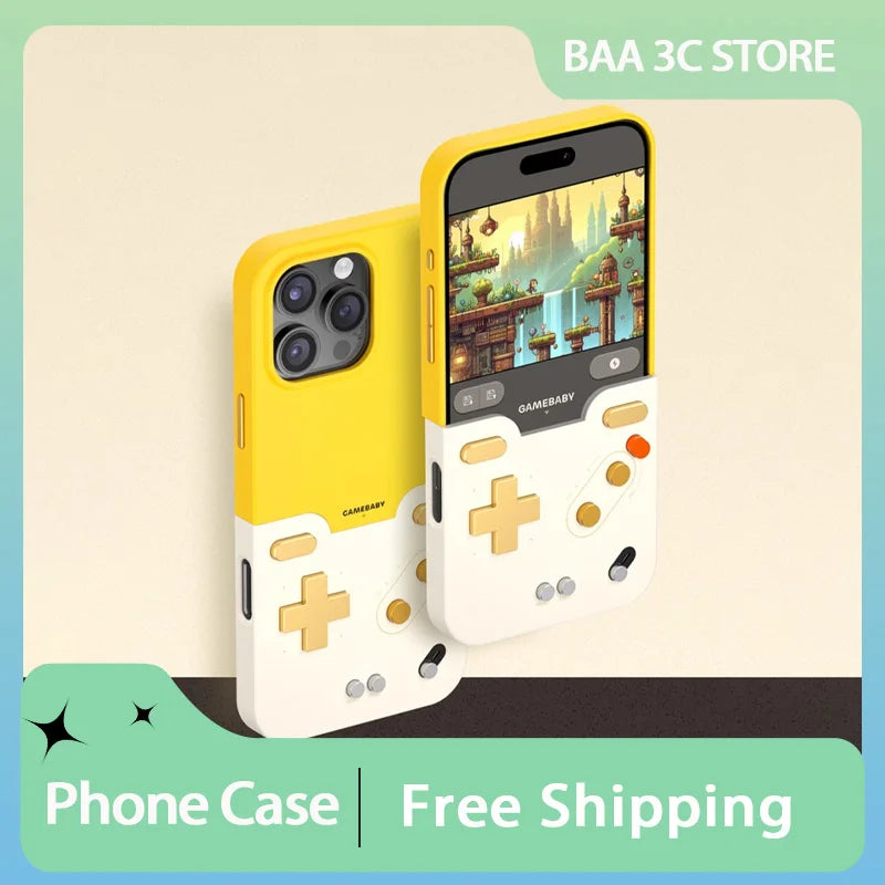 Coque de téléphone Rétro Gaming – Anti-choc, Mini Console Jouable, iPhone 16–17