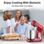 Robot pâtissier BioloMix 1200W avec bol en acier inoxydable de 6L – Prise UE