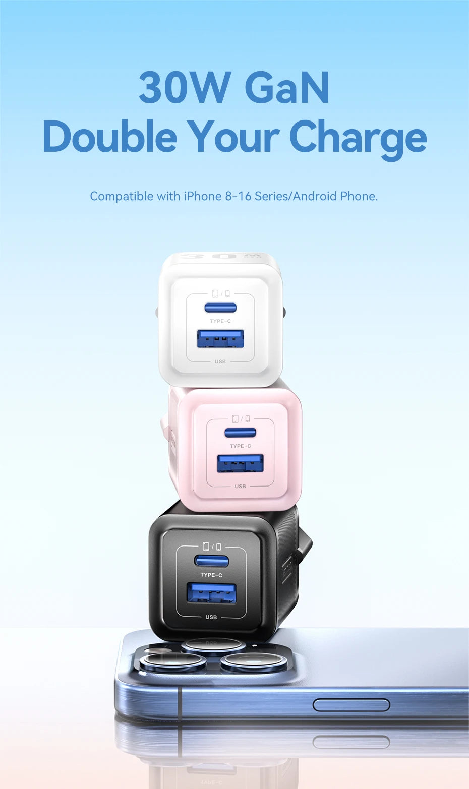 Chargeur rapide GaN USB-C 30W Vention | ZAIYNE