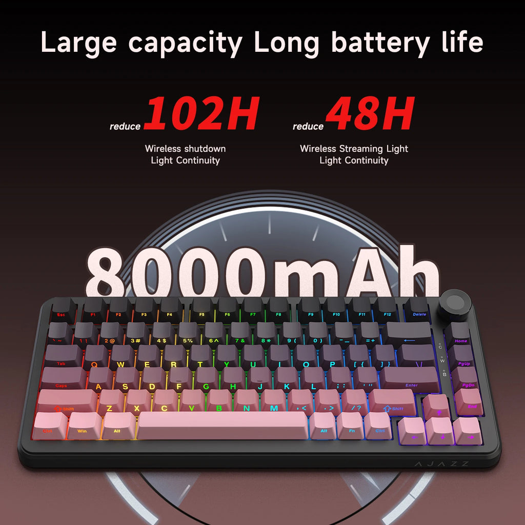 ZAIYNE AK820 MAX+ Pro – Bezprzewodowa mechaniczna klawiatura RGB | Ekran TFT | 8000mAh