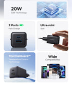 20W ładowarka GaN Mini USB-C | Kompaktowa ładowarka do telefonu – ZAIYNE