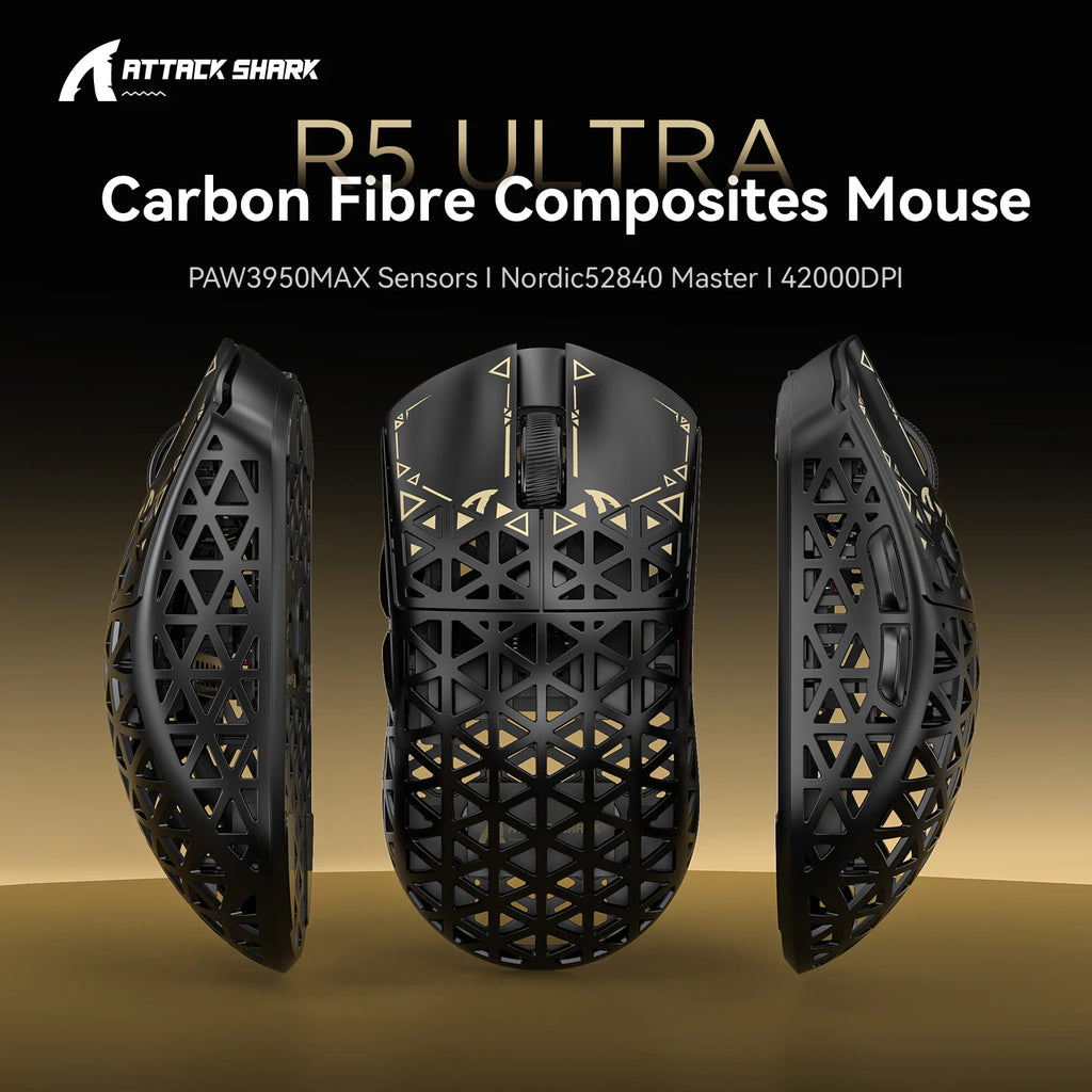 Souris de jeu sans fil en carbone ultralégère – RGB super légère 39g