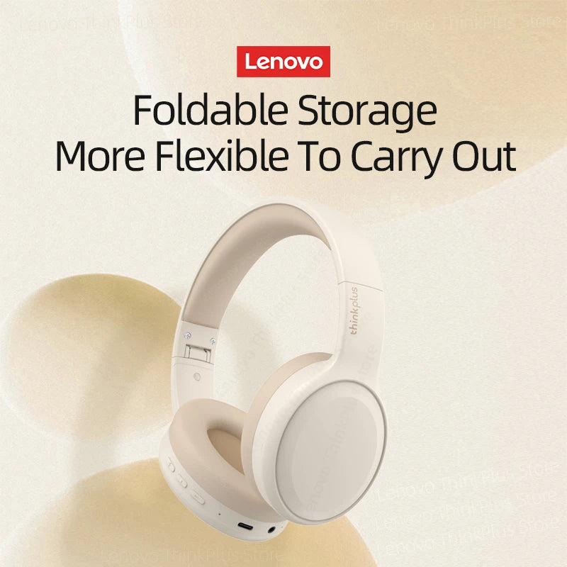 Écouteurs Bluetooth 5.0 sans fil Lenovo TH30 – Conception pliable, jeu à faible latence, son HD