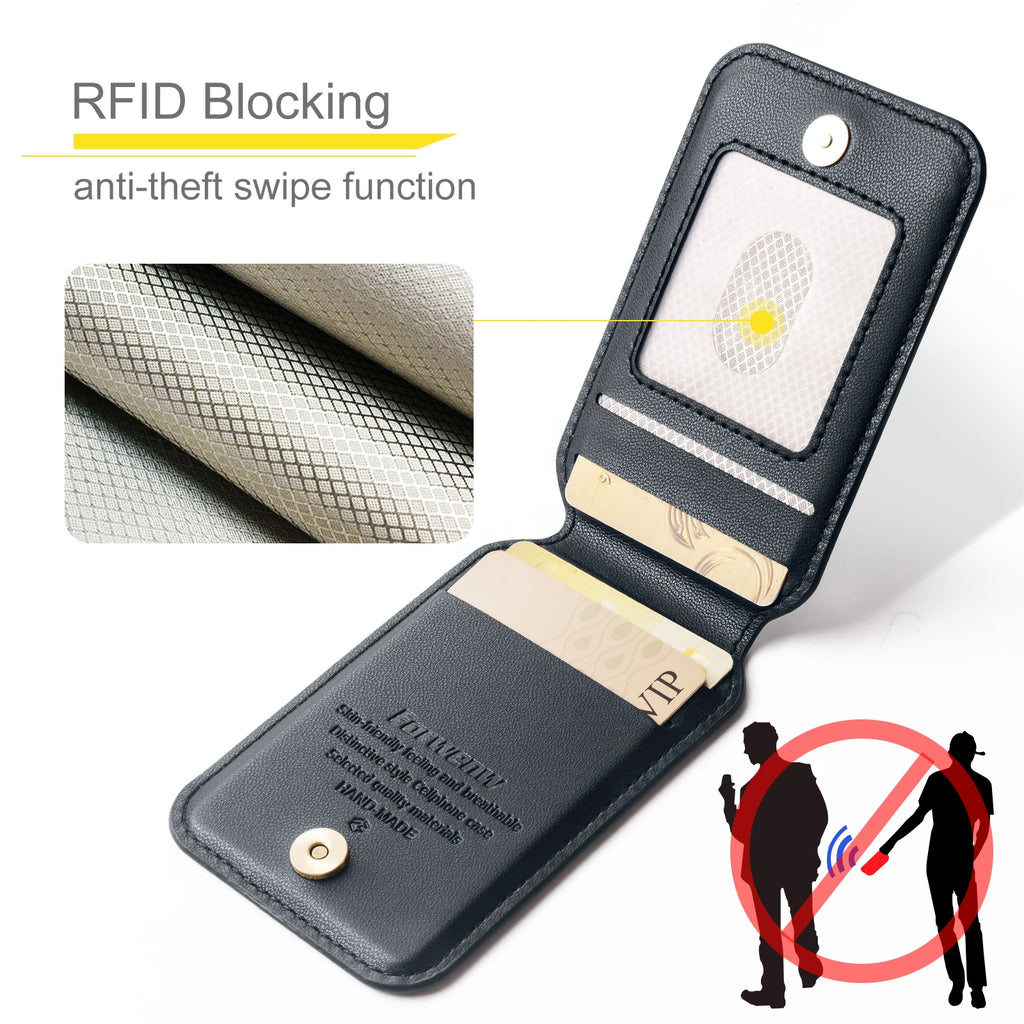 Porte-cartes en cuir MagSafe avec protection RFID | ZAIYNE