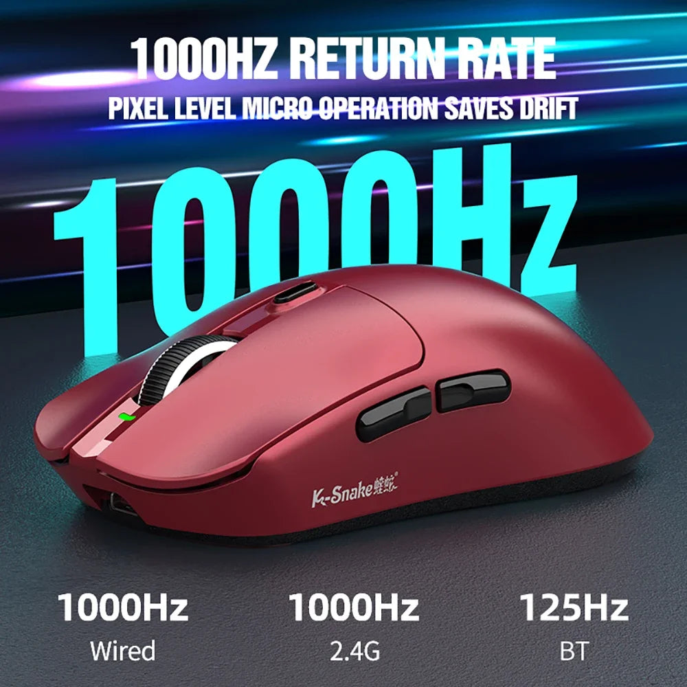 Mysz gamingowa ZAIYNE X11 bezprzewodowa RGB | Trzy tryby pracy | Magnetyczna stacja ładująca