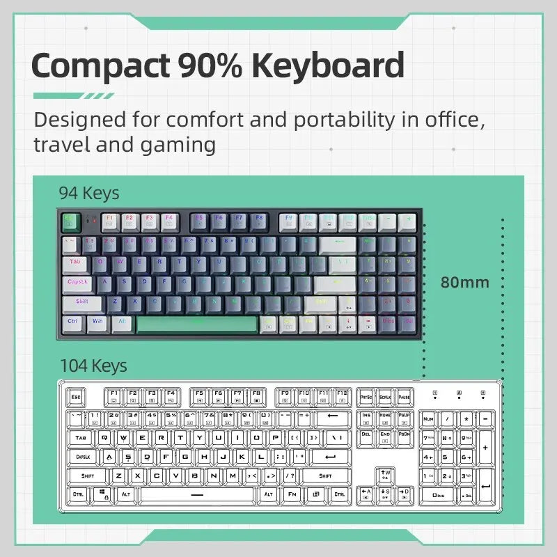 ZAIYNE K500 Pro – RGB Mechanical Gaming Keyboard | Hot-Swappable | PBT Keycaps