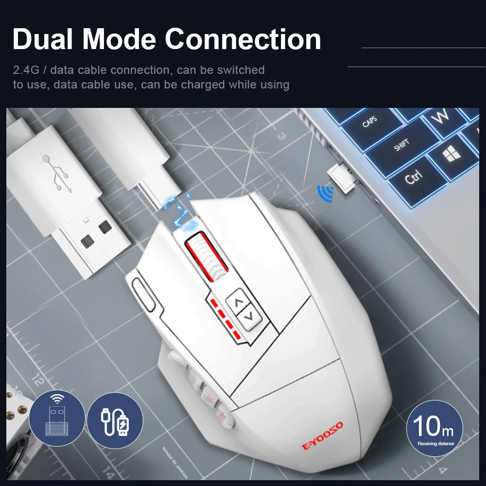 ZAIYNE X33 Pro – Souris MMO sans fil RVB | 16 boutons | 16000 DPI