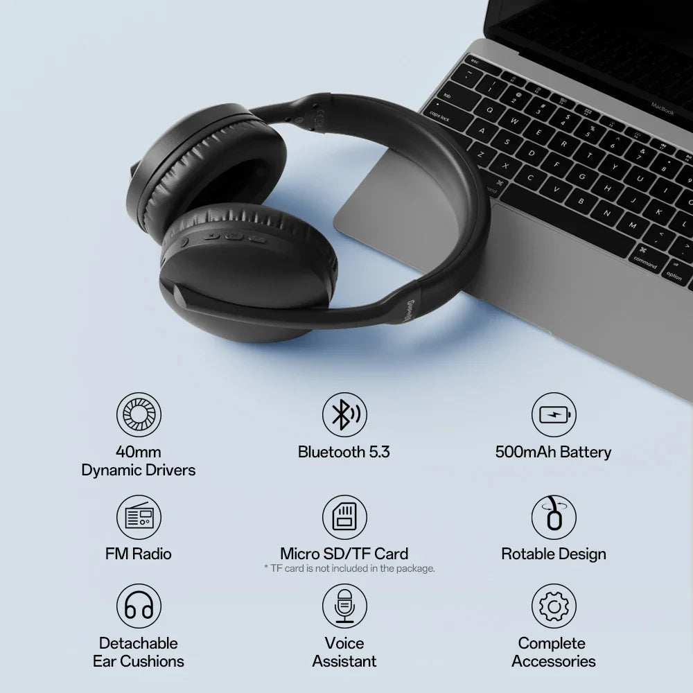 Słuchawki bezprzewodowe Bluetooth SuperEQ S6001 | Głęboki bas + Izolacja hałasu | ZAIYNE