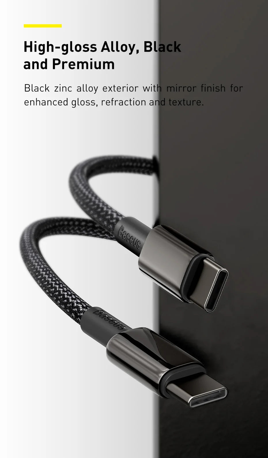 Kabel ZAIYNE USB-C do USB-C do szybkiego ładowania (100 W)