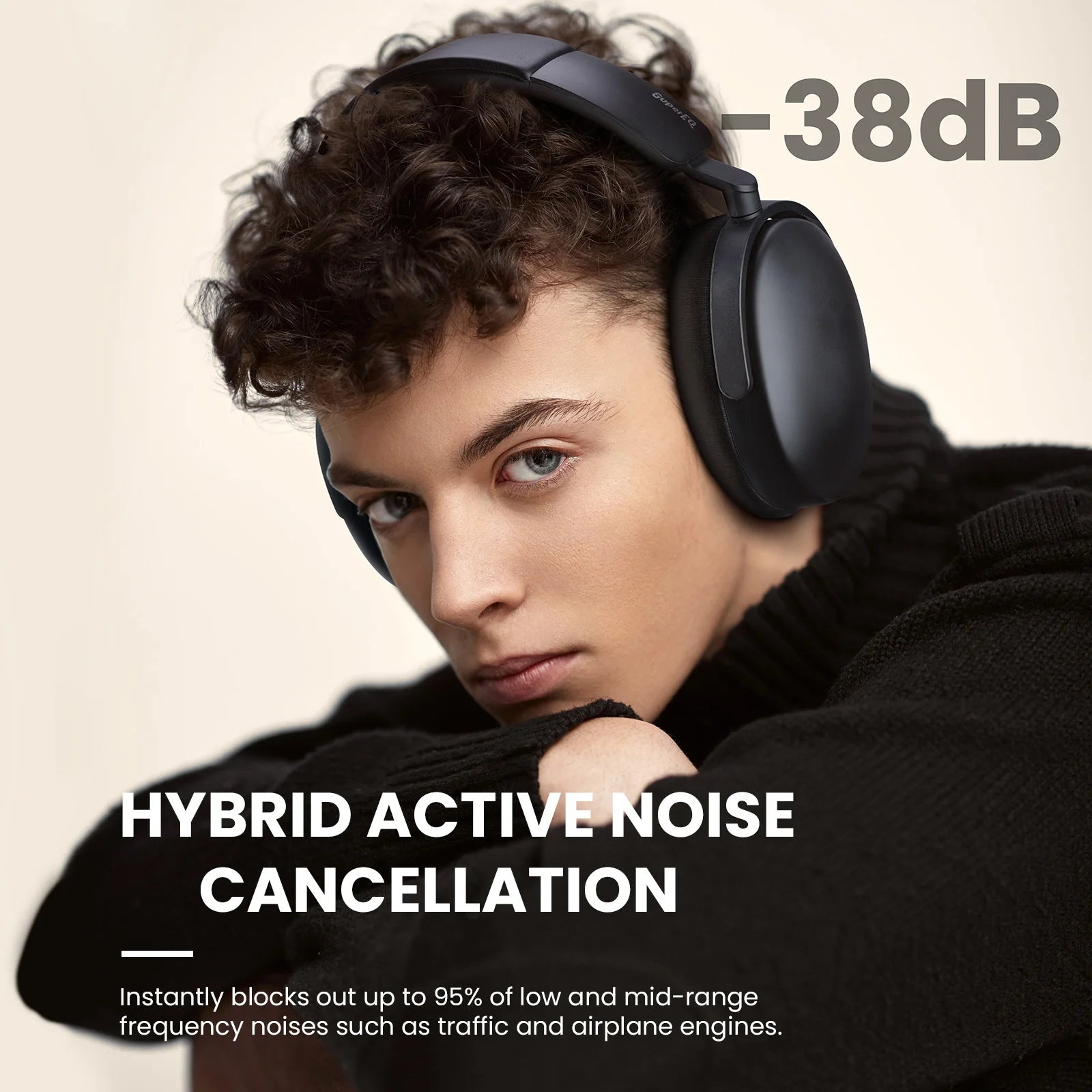 Casque sans fil SuperEQ A200 – ANC hybride, audio haute résolution, 100 h d'autonomie