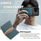 Slim Magnetic Wallet Case – 3-Card Leather Phone Holder | ZAIYNE