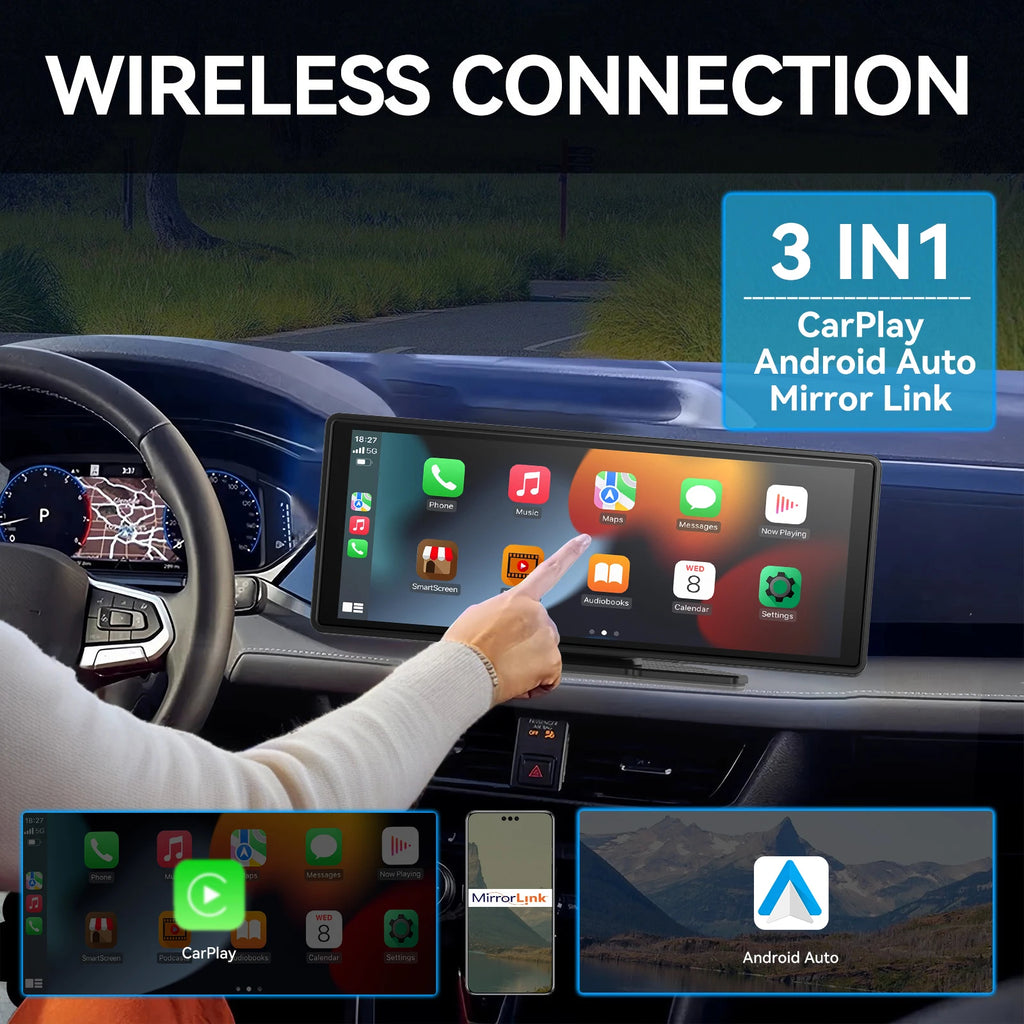 Écran Portable Sans Fil CarPlay et Android Auto – Écran Tactile 7" pour Moderniser Votre Voiture