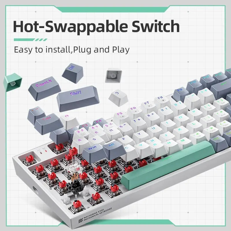 Clavier de jeu mécanique RVB ZAIYNE K500 Pro | Interchangeable à chaud | Capuchons de touches PBT