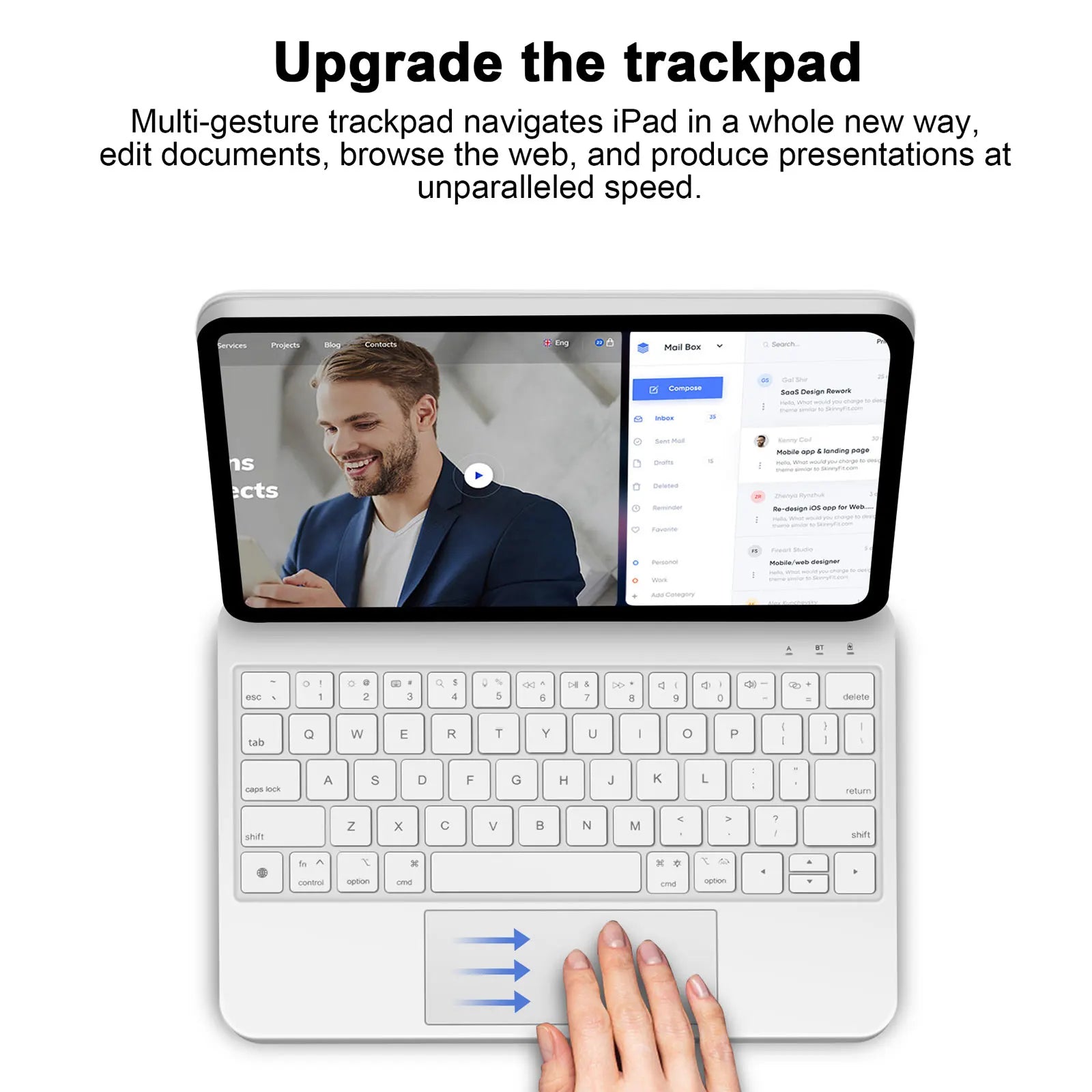 Étui clavier magnétique intelligent pour iPad Pro et Air | Touches rétroéclairées | ZAIYNE Tech