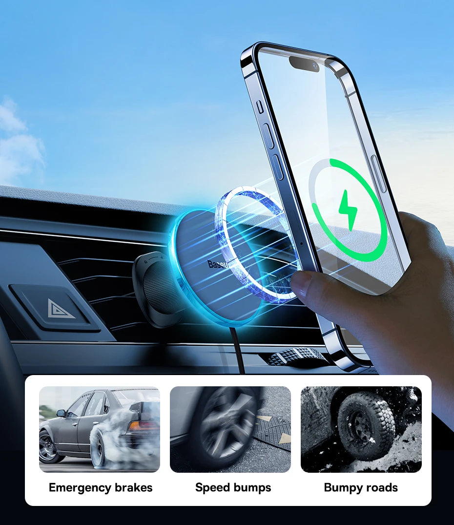 Chargeur de voiture sans fil magnétique 15W | Support de téléphone pour voiture – ZAIYNE