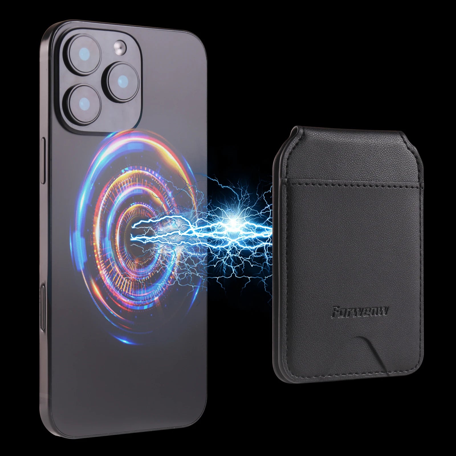 Porte-cartes en cuir MagSafe avec protection RFID | ZAIYNE