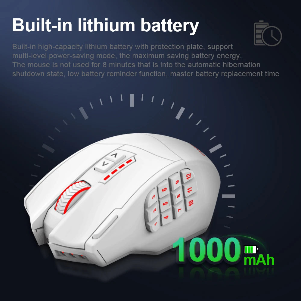 ZAIYNE X33 Pro – Souris MMO sans fil RVB | 16 boutons | 16000 DPI
