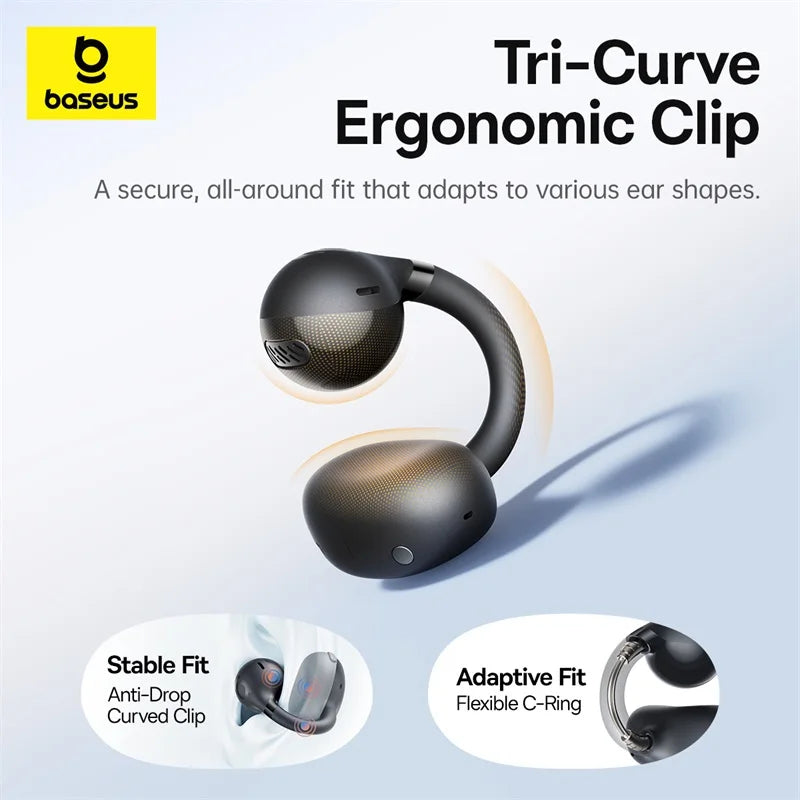 Écouteurs sans fil à oreille ouverte à clip avec technologie d'appel clair