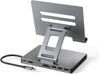 Support pour ordinateur portable 9-en-1 en aluminium avec station d'accueil Type-C