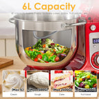 Robot pâtissier BioloMix 1200W avec bol en acier inoxydable de 6L – Prise UE