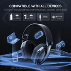 Casque Gaming RVB sans fil ZAIYNE G19X | Ultra-léger | Faible latence de 30 ms