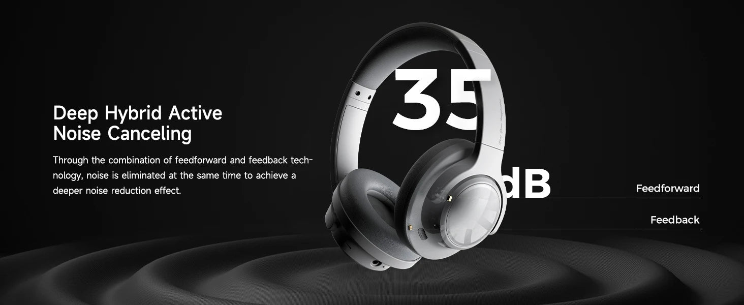 SoundPEATS Space ANC Wireless Headphones | 123H Battery