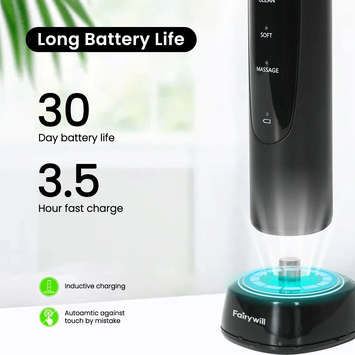 Electric Sonic Toothbrush – 4 Replacement Heads for Year-Round Care