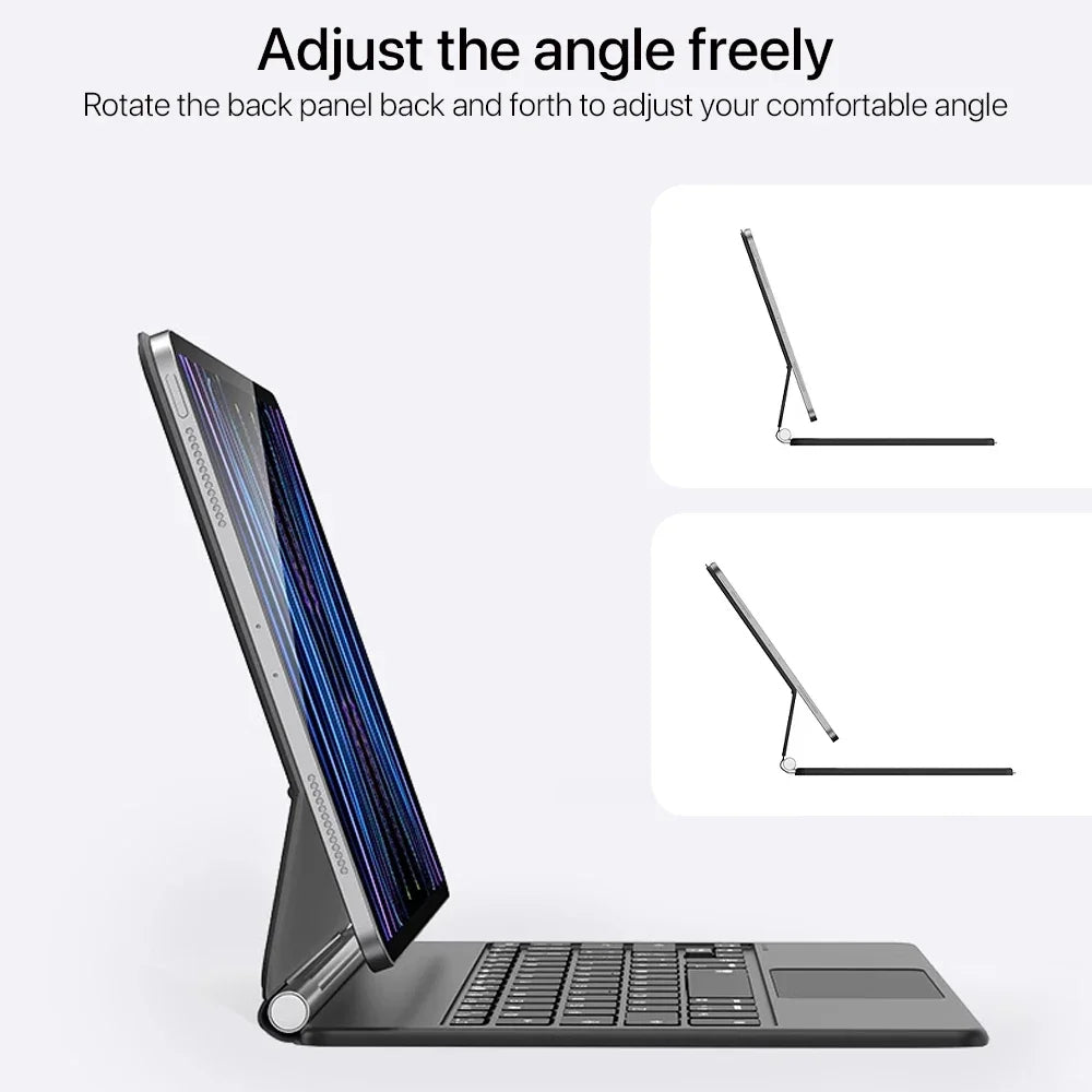 Magic Keyboard Case pour iPad 10e, 11e, 12.9" – Clavier Bluetooth intelligent avec Trackpad et Couverture magnétique | ZAIYNE