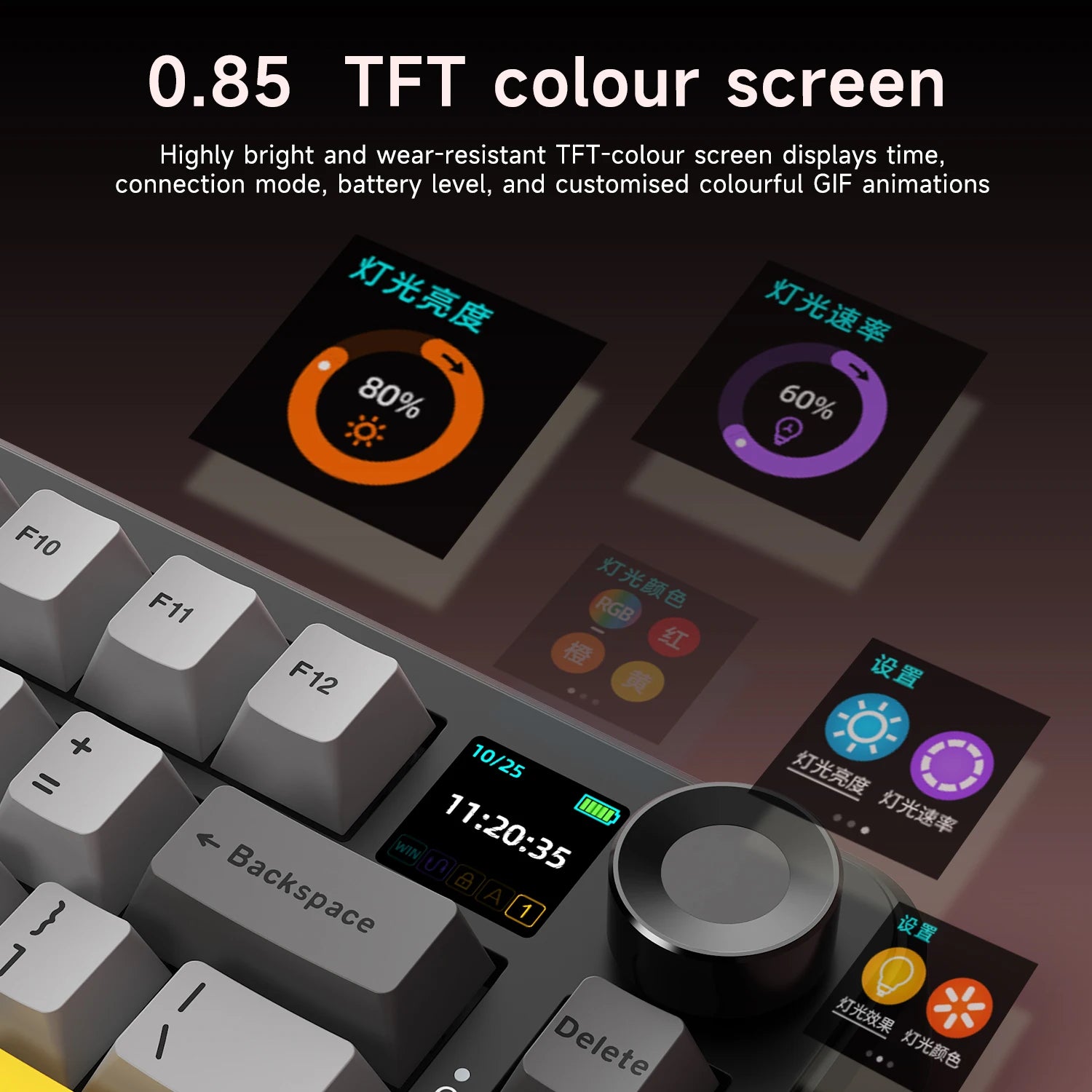 ZAIYNE AK820 MAX+ Pro – Clavier mécanique sans fil RVB | Écran TFT | 8000 mAh