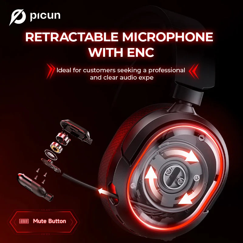 ZAIYNE G2X Pro Wireless Gaming Headset | 5ms Low Latency | 7.1 Surround