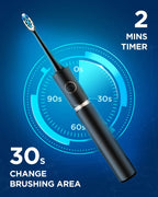 Electric Sonic Toothbrush – 8 Brush Heads & Travel Case