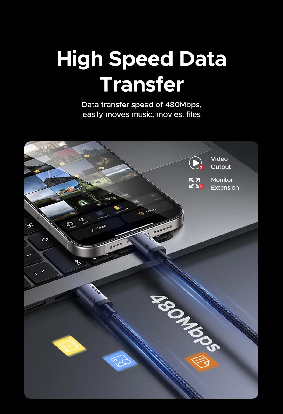 Câble de recharge rapide USB-C vers USB-C 60W | Power Delivery – ZAIYNE