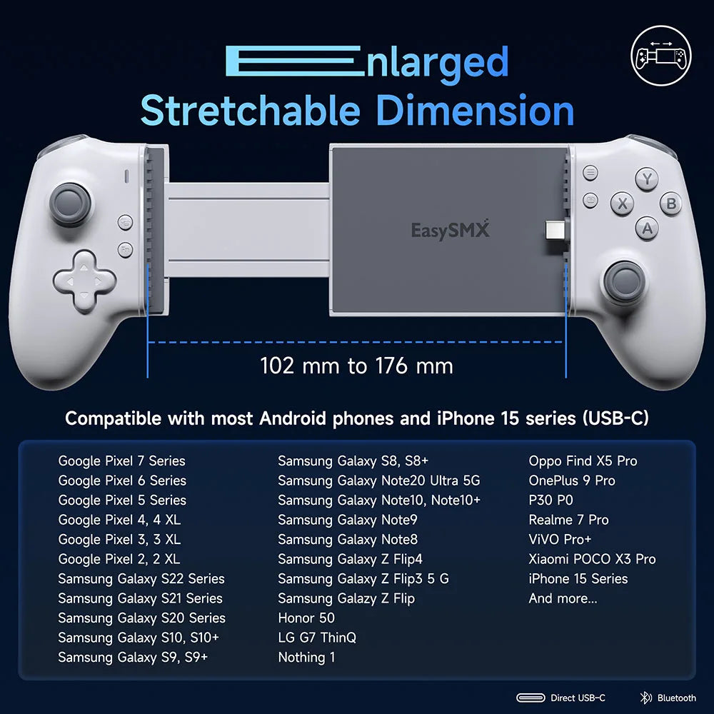 Manette de jeu mobile M15 | Manette de téléphone à effet Hall pour iPhone et Android | ZAIYNE
