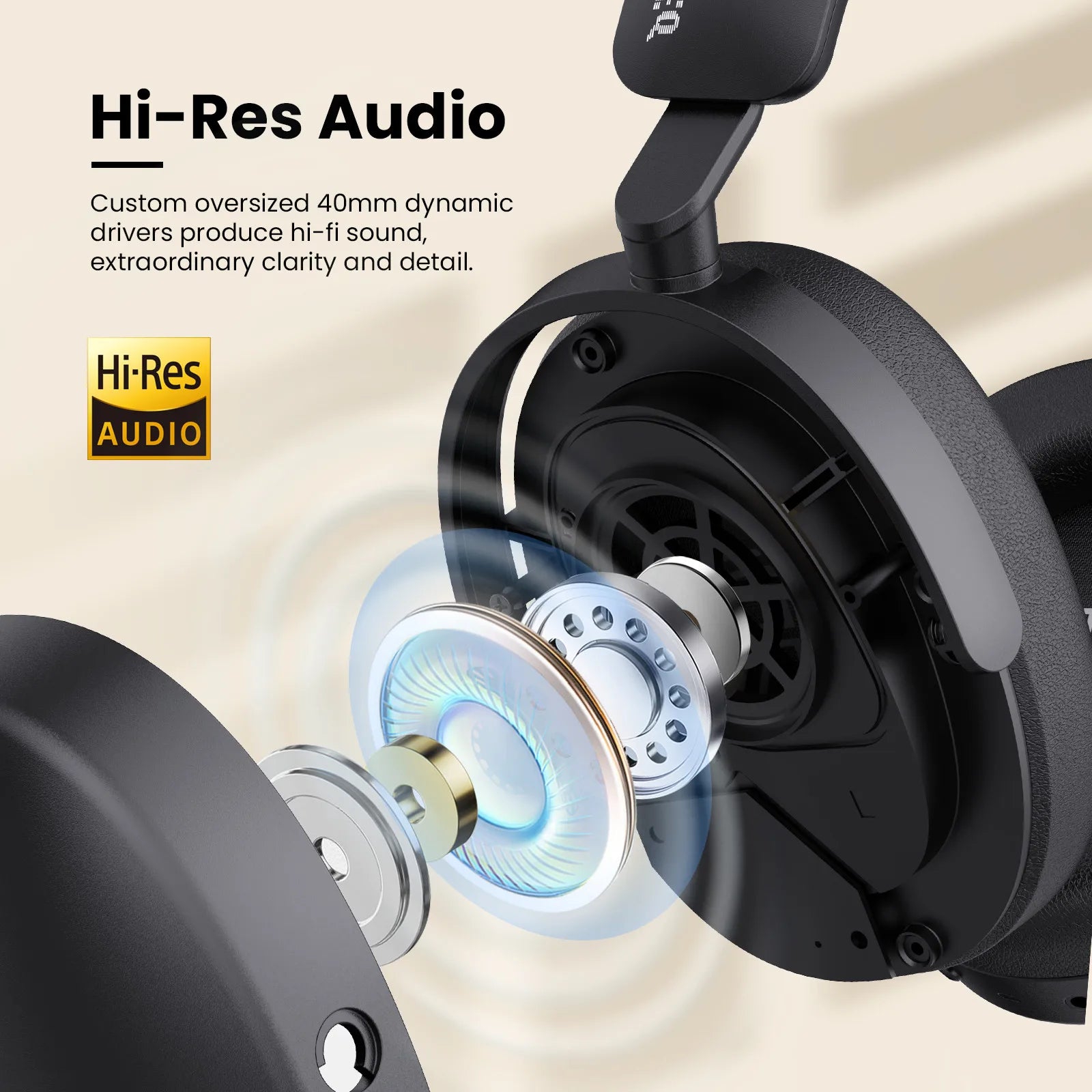 Casque sans fil SuperEQ A200 – ANC hybride, audio haute résolution, 100 h d'autonomie