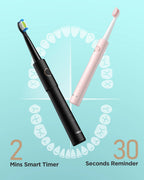 Electric Sonic Toothbrush – 8 Replacement Heads & Waterproof Design